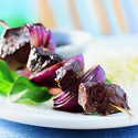 Fig-Balsamic Glazed Beef Kabobs
