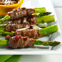 Beef Wrapped Asparagus Spears with Sesame and Chipotle Sauce